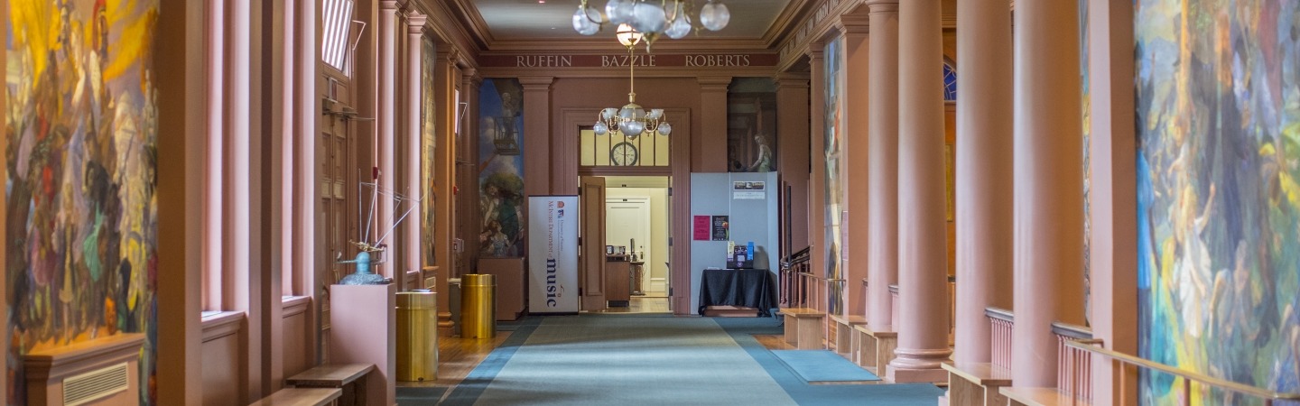 Interior of Old Cabell Hall - Murals and Columns