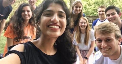 Group photo surrounded by trees